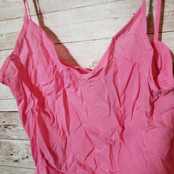 Rag & Bone Pink Silk Cotton Spaghetti Strap Tank Top Womens Summer Rayon Cami - Picture 2 of 6